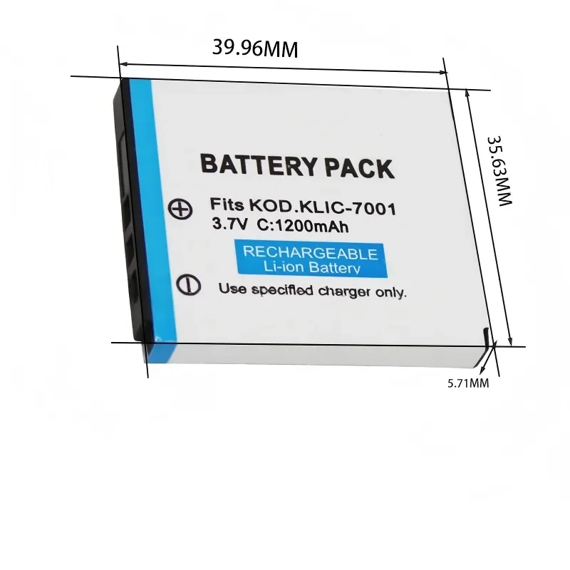 Фото Аккумулятор для камеры KLIC-7001/K7001 3.7V 1200mAh для Kodak M1063 M320 M340 M341 M753 M763 M853 M863 M1073 IS V550 V570 V610 V705 №3