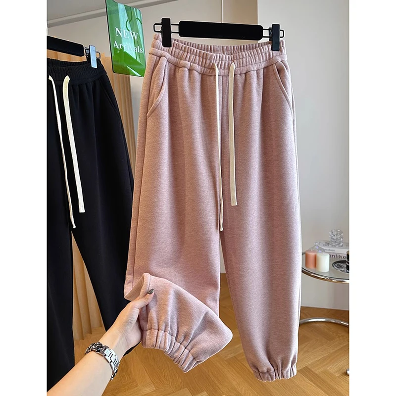 Осенне-зимние шаровары женские утепленные спортивные брюки большого размера