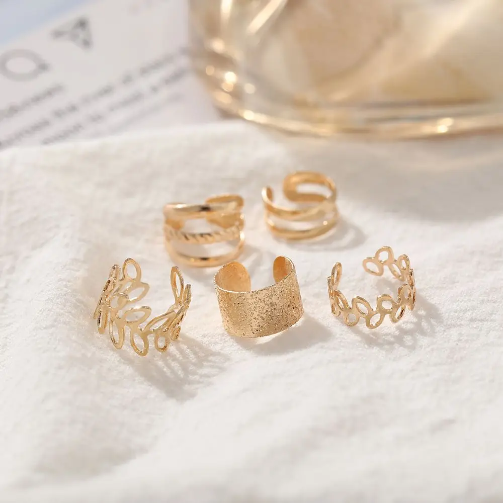 

For Women C-Shape Clips Earring Gift Without Pierced Earring Set Leaves Ear Cuff Korean Style Earrings Ear Bone Clips