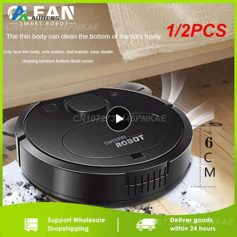 

1/2PCS Robot Vacuum Cleaner Charging Mute 3 In 1 Body Sweeping Robot Cleaning Intelligent Vacuum Cleaner Household Wireless Mini