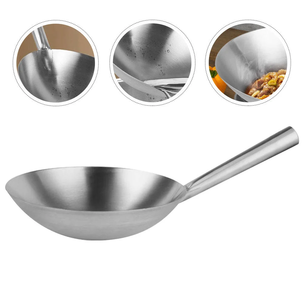 

China Stainless Steel Griddle Pan Cookware Accessories Heavy Duty Wok Chinese Home
