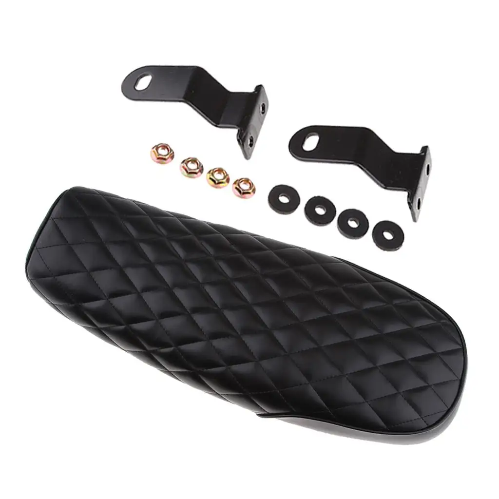 Мотоциклетное винтажное седло dolity для кафе стильное с ромбовидным узором черная