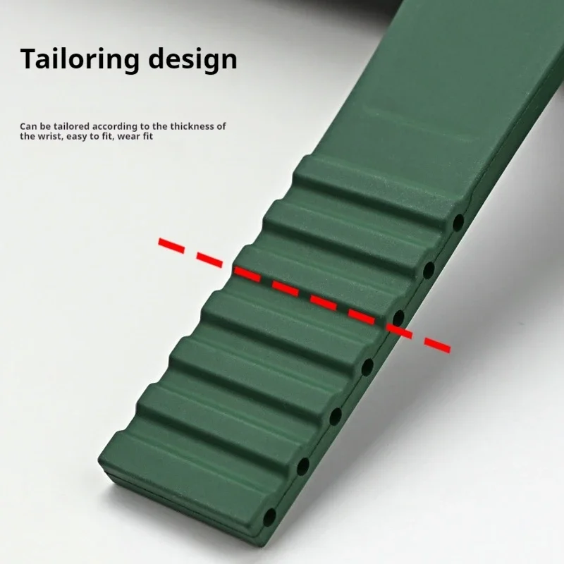 Ремешок из фторкаучука для Tissot PRX Powermatic с пряжкой-бабочкой мужской спортивный
