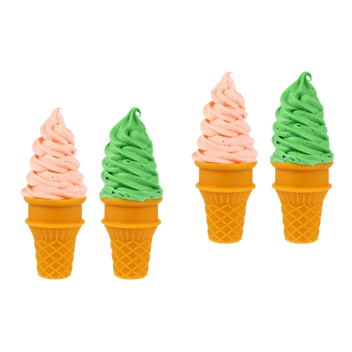 

4 Pcs Coffee Bar Decor Accessories Simulation Ice Cream Artificial Props Fake 15.5X6X6CM Cone Pvc Model