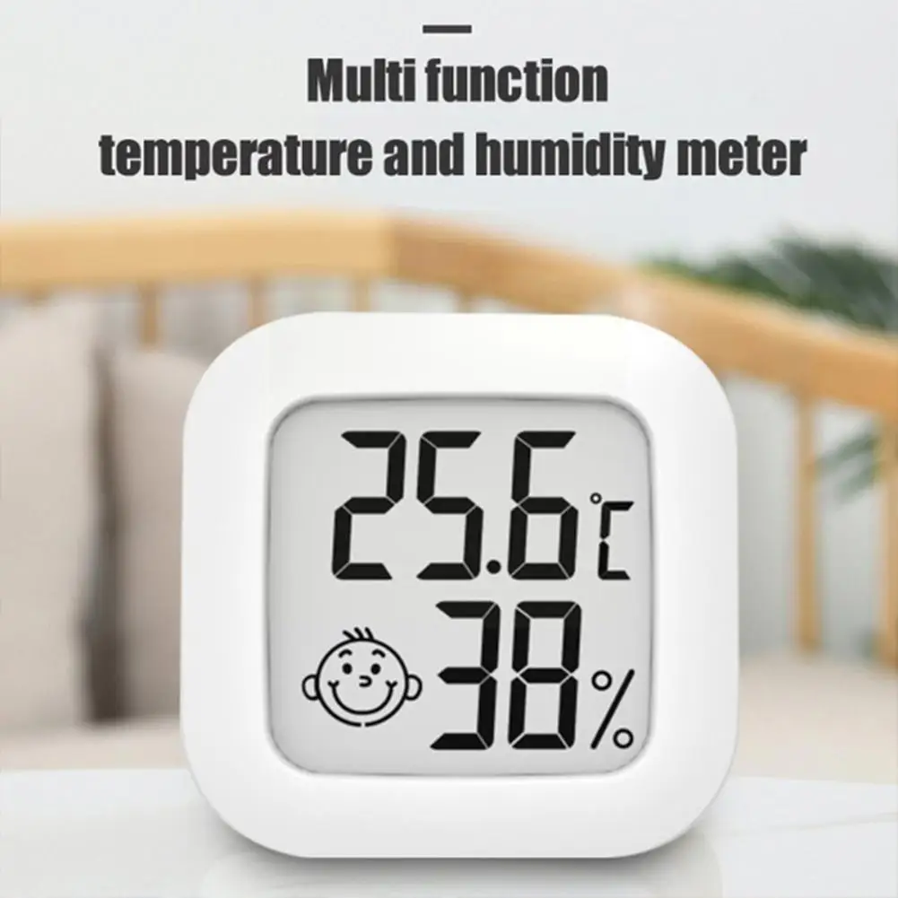 

Indoor Digital Thermometer Hygrometer Mini Thermometer With Interior Decoration Face Pattern D2l2