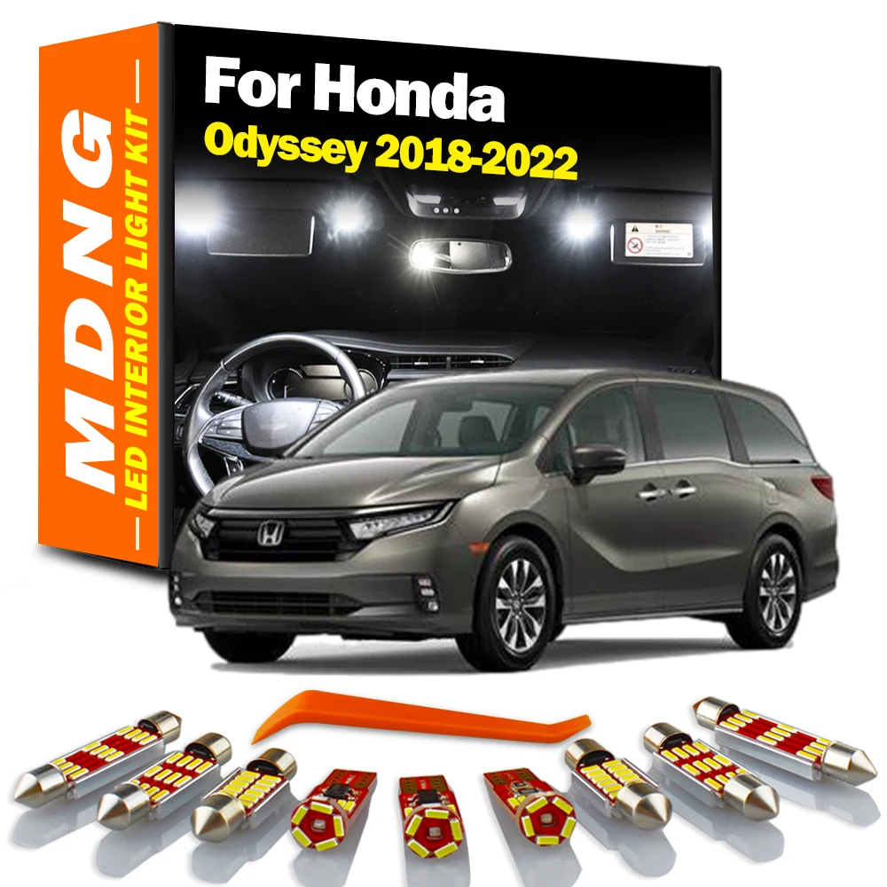 

MDNG 18 шт. Canbus без ошибок для Honda Odyssey 2018 2019 2020 2021 2022 светодиодная интерьерная карта купольные лампы комплект автомобильных аксессуаров