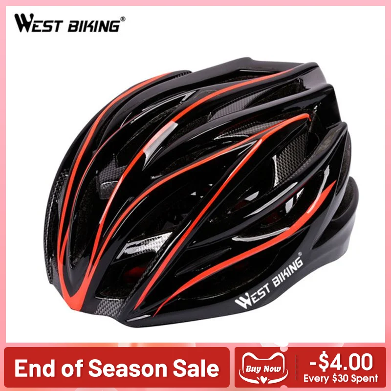 

WEST BIKING Bike Helmet Lightweight 54-62CM Breathable Integrally-molded Capacete Bike Helmet Outdoor Sport MTB Cycling Helmet