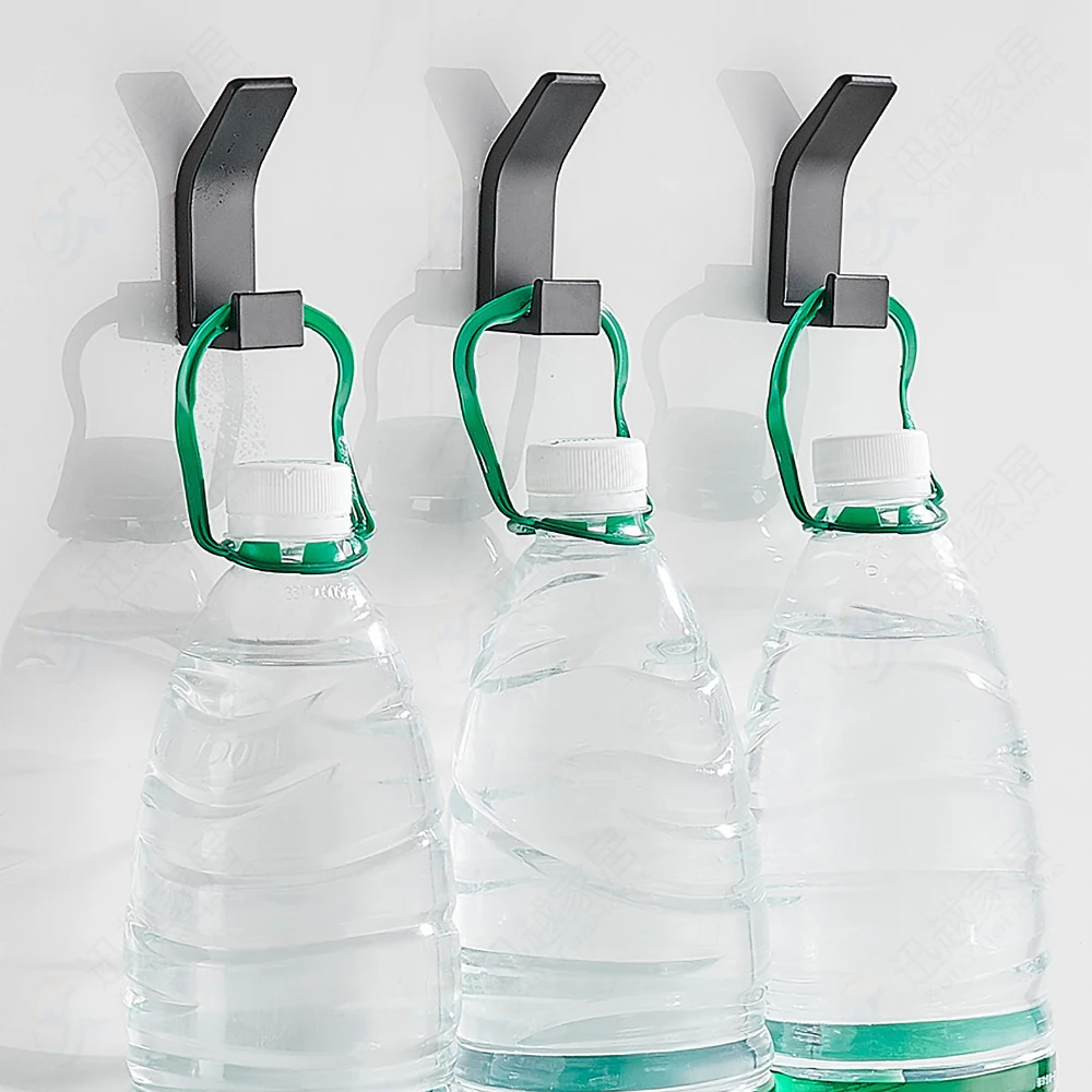 robe hook self adhesive wall door hanger black white aluminum key bag hanging bathroom towel holder kitchen accessories free global shipping