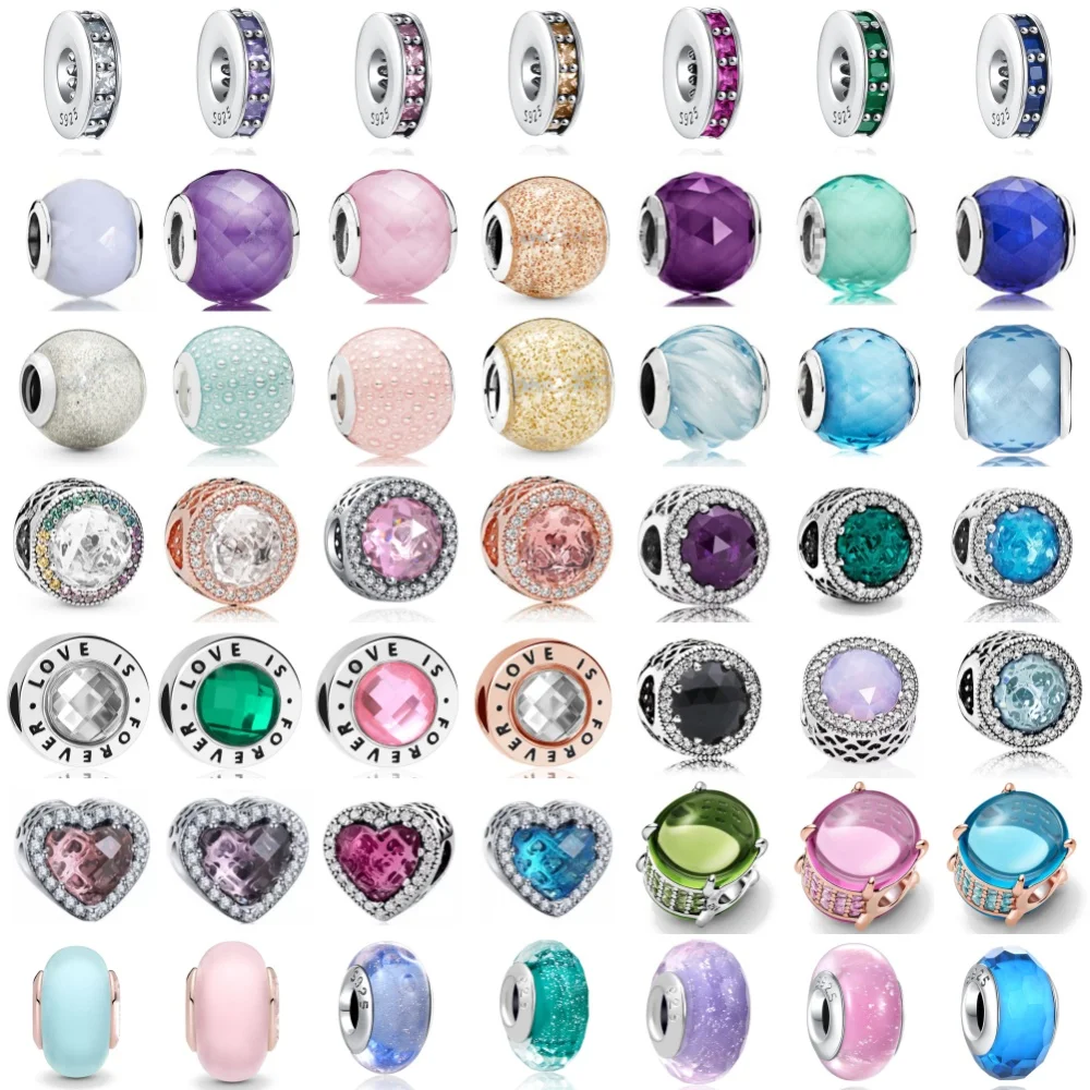 Бусина из стерлингового серебра 925 пробы с стеклянной подвеской Muran