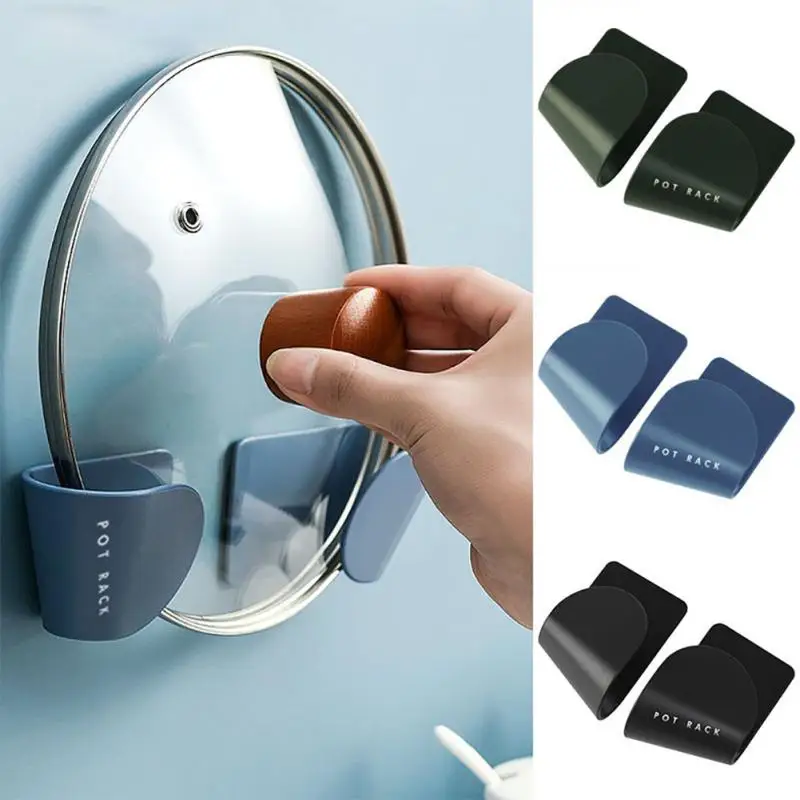 

Pot Lid Holder Punch-free Tank Cover Storage Rack Wall-Mounted Hanging Holder Plastic Sundries Storage Bag Home Kitchen Tools