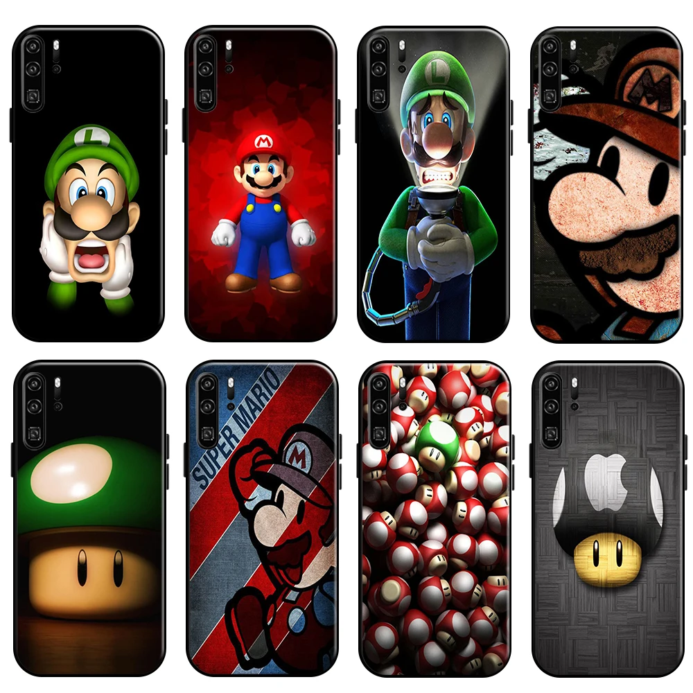 

Cute Super Mario Bros For Huawei P Smart 2019-2021 P50 P40 P30 P20 Pro Lite 5G Phone Case Back Liquid Silicon Soft