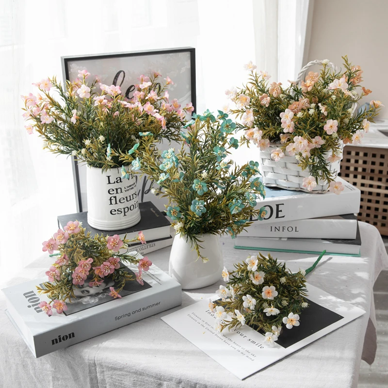 

LuanQI One Bouquet 35cm Artificial Orchid Artificial Plastic Wildflowers Artificial Rose Decorative DIY Wedding Home Decoration