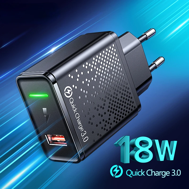 

USB Charger EU Plug QC 3.0 Quick Charge Mobile Phone Universal Wall Adapter Fast Charging For iPhone 12 Redmi