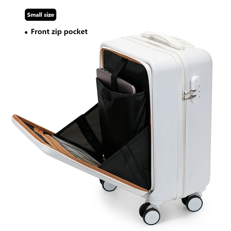 New Aluminum Frame Front Open Cover 20 Inch Trunk, High Appearance, Solid And Durable, Cardan Wheel Travel Leather Case