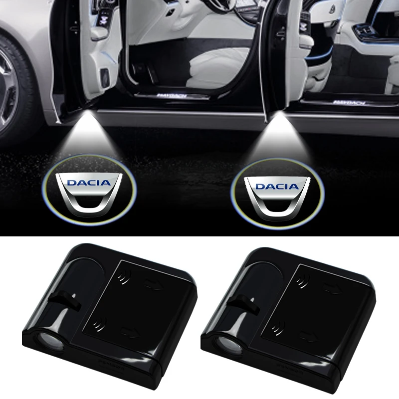 

Car Styling LED Car Door Projector Decor Lamp Welcome Lights W/Cable for Dacia Duster Logan Sandero Stepway Dokker 2022 2021