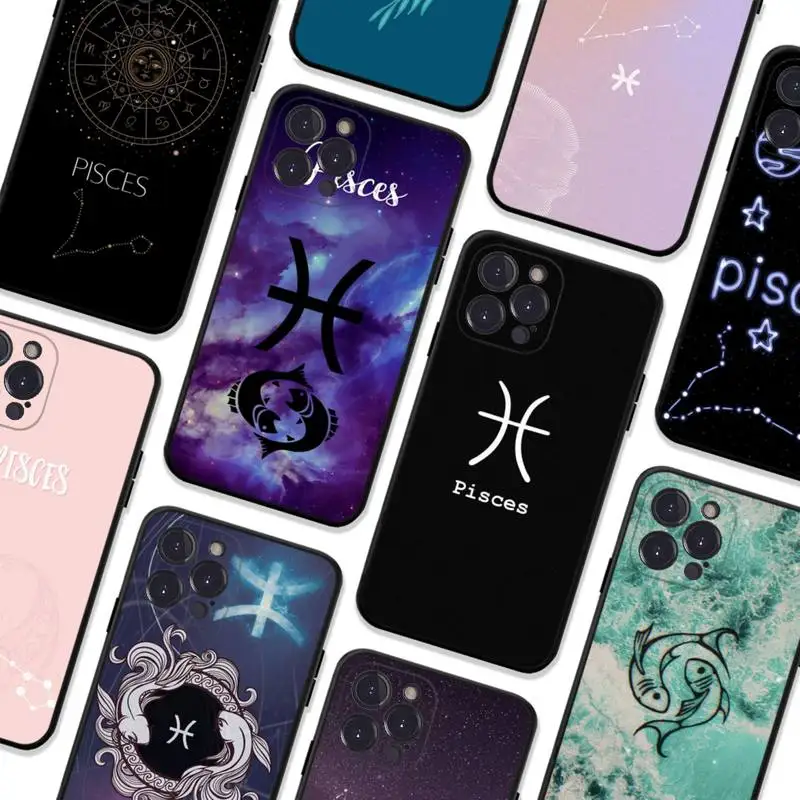 

Constellation Pisces Phone Case For iPhone 8 7 6 6S Plus X SE 2020 XR XS 14 11 12 13 Mini Pro Max Mobile Case