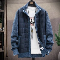 faliza new mens sweaters coat thick fleece patchwork wool cardigan sweater jackets winter warm knitted male casual coats mxy105
