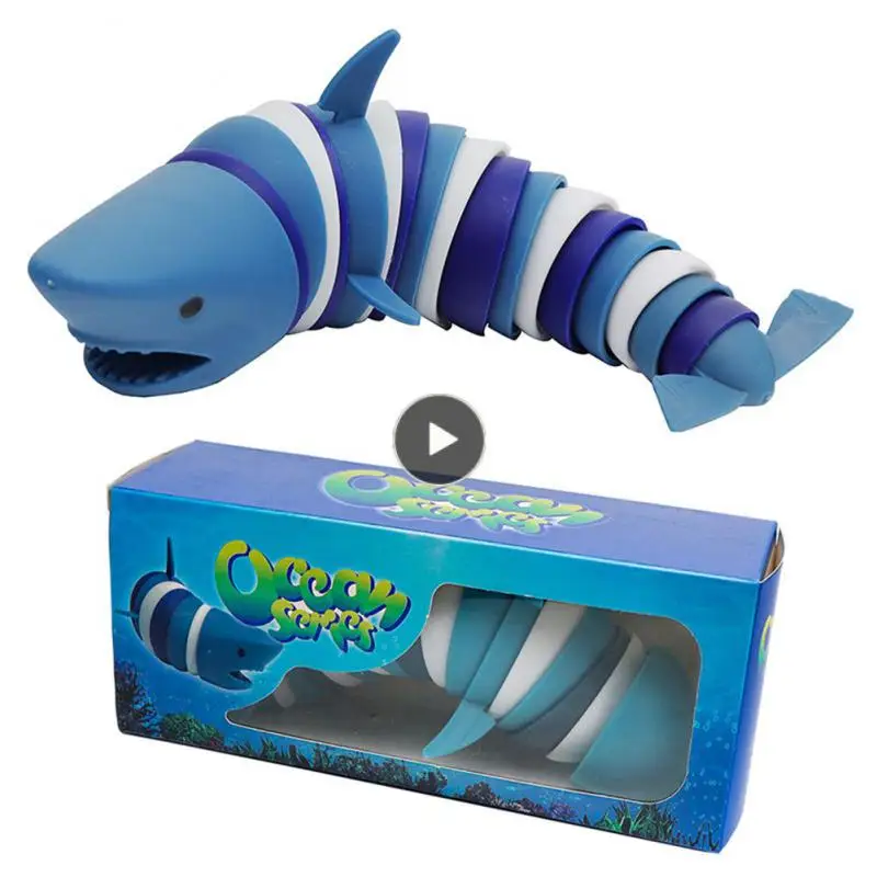 

Ocean Shark Dolphin Decompression Fun Squeeze Toy Children's Educational Caterpillar Stress Relief Toy Adult Birthday Gift