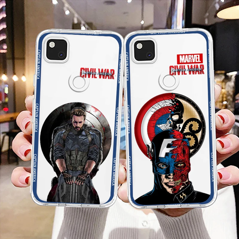 

Marvel Thanos Iron Man Cute Phone Case For Google Pixel 7 6 Pro 6A 5A 5 4 4A XL 4G 5G Transparent Cover Soft TPU FUndas Capa