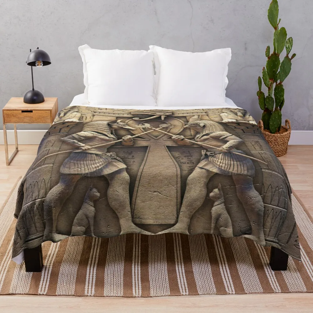 

Egyptian Gods Cute Quilt Plush Sherpa Polyester Bedding Set Throw Blankets