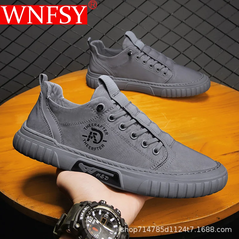 

Wnfsy Men Sneakers Canvas Shoes Breathable Casual Walking Flats Anti-slip Man Large Size Vulacnized Running Shoes Zapato Hombre