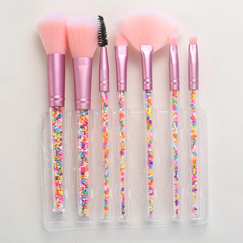 

7pcs Makeup Brushes Set Diamond Candy Love Glitter Handle Crystal Foundation Blush Face Powder Eye Shadow Brush Pincel Maquiagem