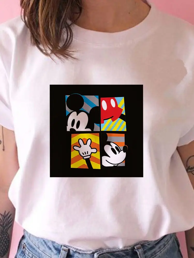 Disney футболка женская летняя новинка Минни Микки Маус популярная романтическая