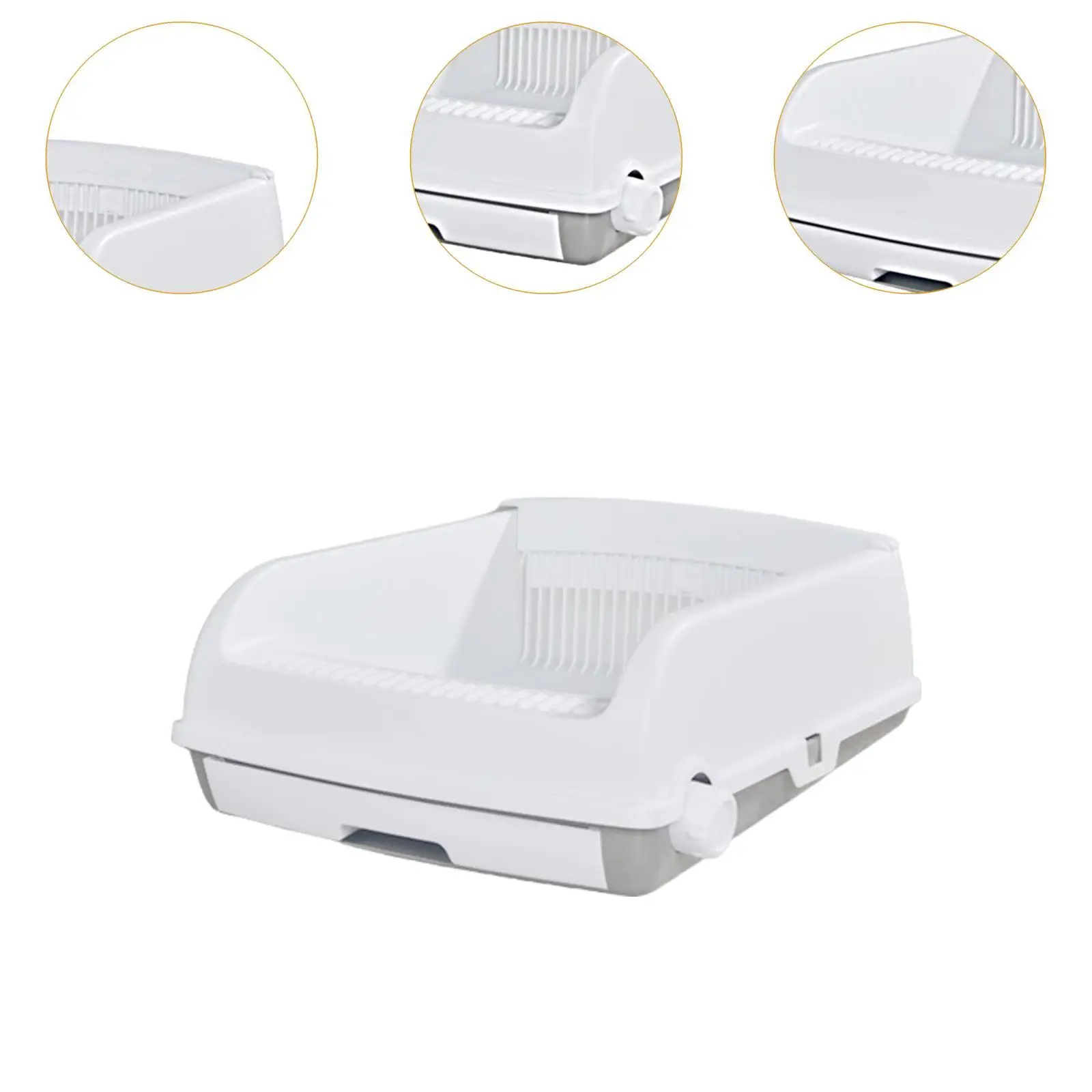 Open Litter Box Drawer Type Kitty Pan Portable Bedpan Cat Toilet Sandbox Semi Enclosed for Hamster Small Pets