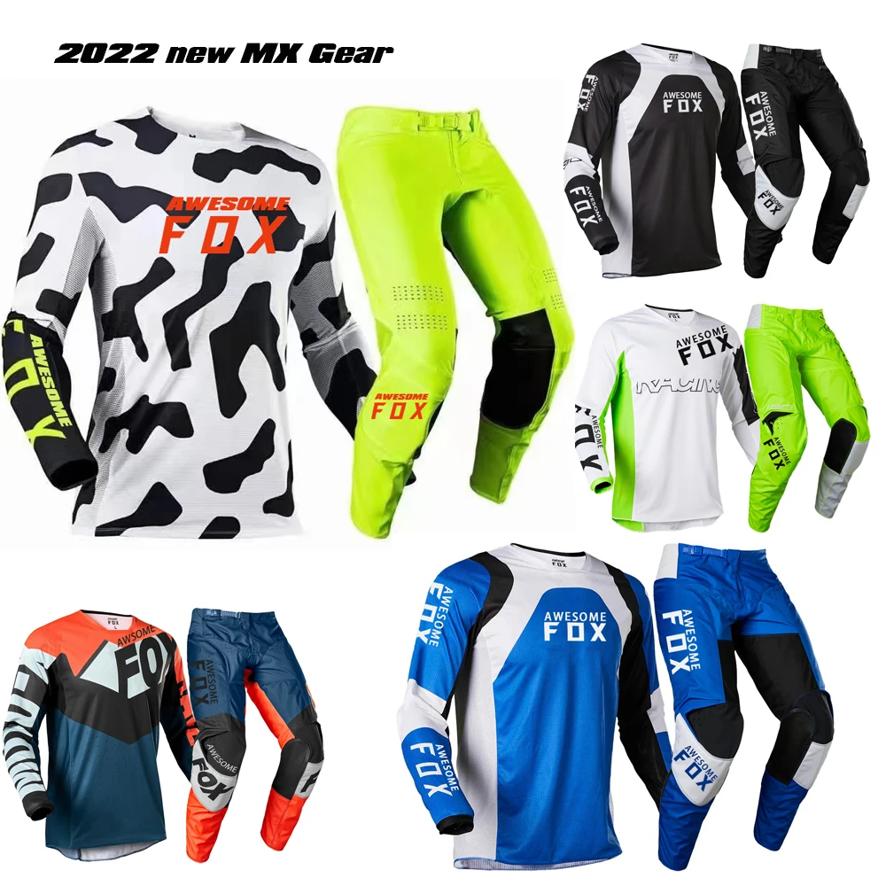 

2022 Men Moto MX Gear Set Motocross Jersey and Pants MX BMX Dirt Bike Kits Mountain Bike Off Road Cycling Downhill Racing Suit
