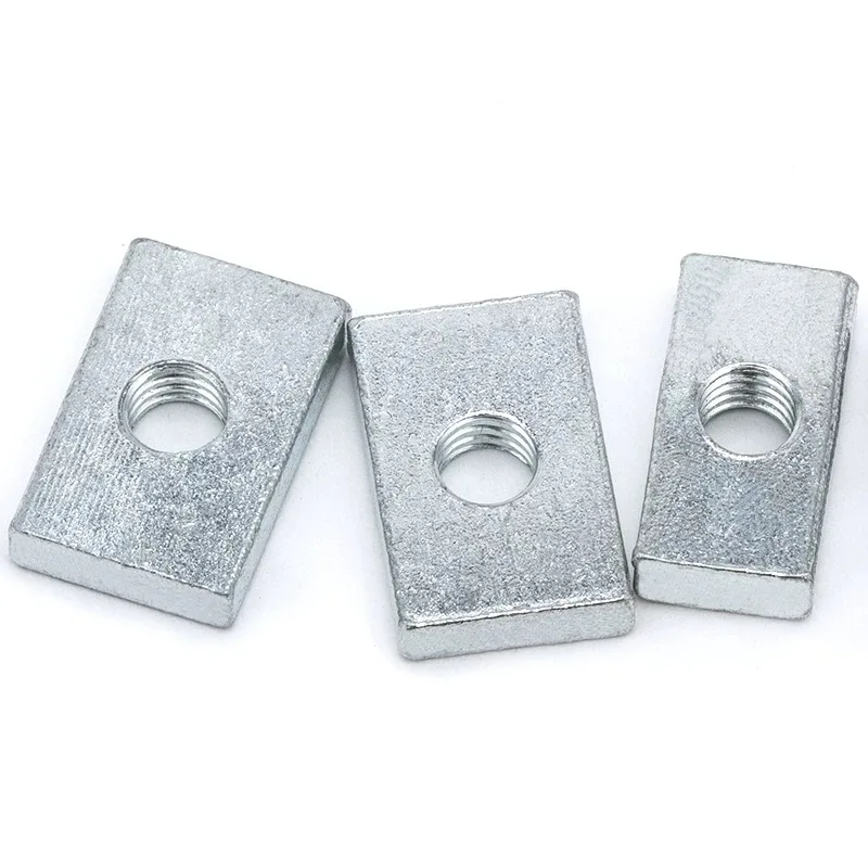 Фото 10/ 50pcs Square Nut M3 M4 M5 M6 M8 Rectangular Nuts Thin Slider Block Nuts Zinc-Plated Carbon Steel Aluminum Profile Accessory №4