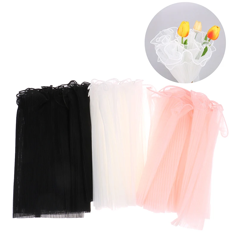 

28cmx4.5m/Roll Wave Yarn Flower Packaging Crafts Material Lace Mesh Pleated Gauze Wedding Florist Bouquet Gift Wrapping Supplies