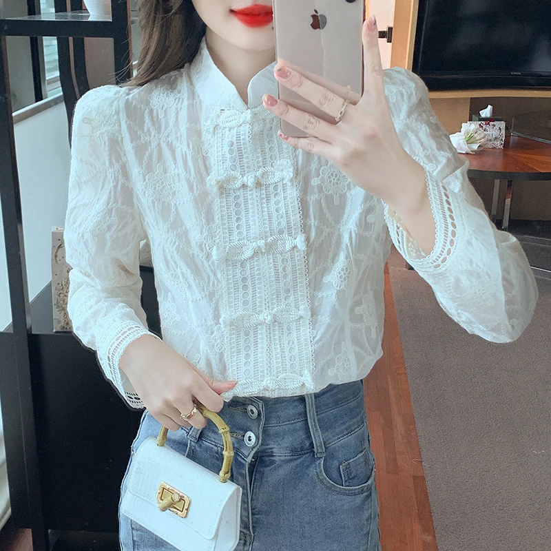 Модная новинка повседневная женская рубашка с длинным рукавом и