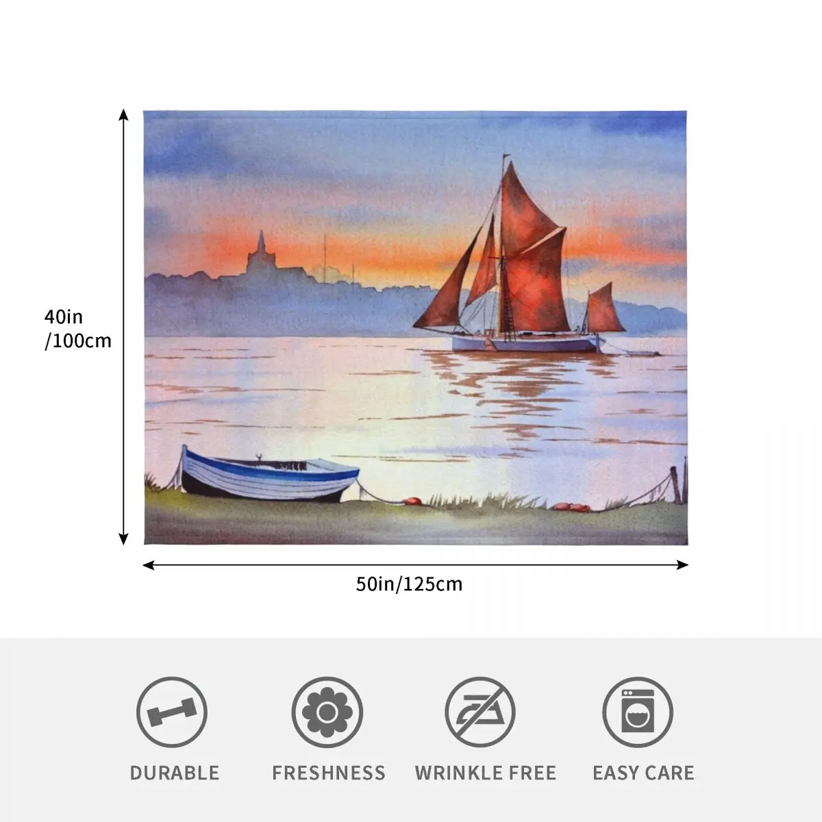 Фото Одеяло Thames Barge At Maldon Essex England, меховые изделия, мягкое постельное белье, теплые одеяла №4