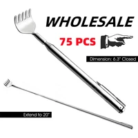 75 pcsset koreawholesale stainless steel scratcher portable extendable handy pocket pen clip back scratcher 18cm 53cm