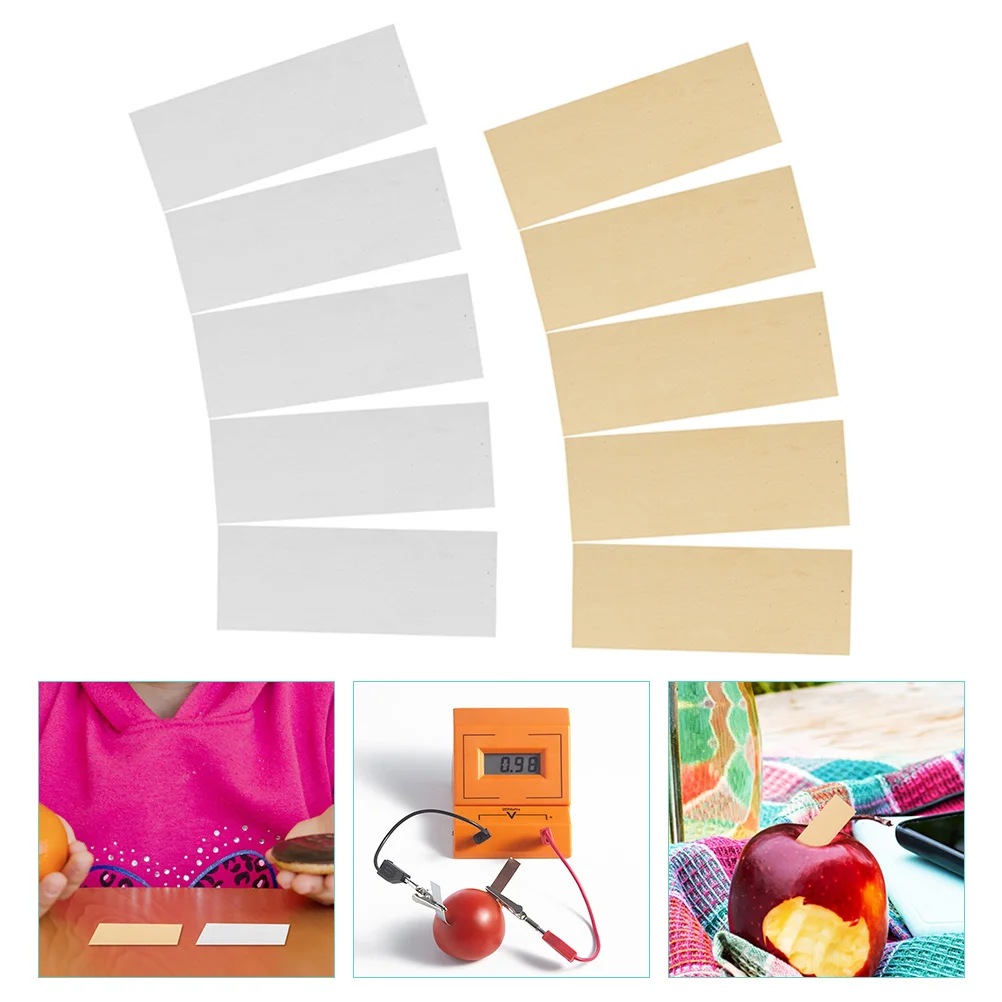 

5 Pairs Portable Practical DIY Fruit Kit Copper Strip Copper Plate Copper Sheet Zinc Anode Sheet Zinc Sheet