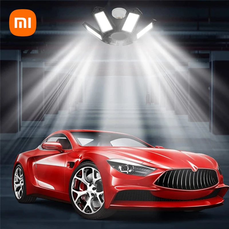 

Светодиодный гаражный светильник Xiaomi, Регулируемый потолочный светильник с 6 лезвиями, E27/E26, складные вентиляторные лампы для профессионального склада