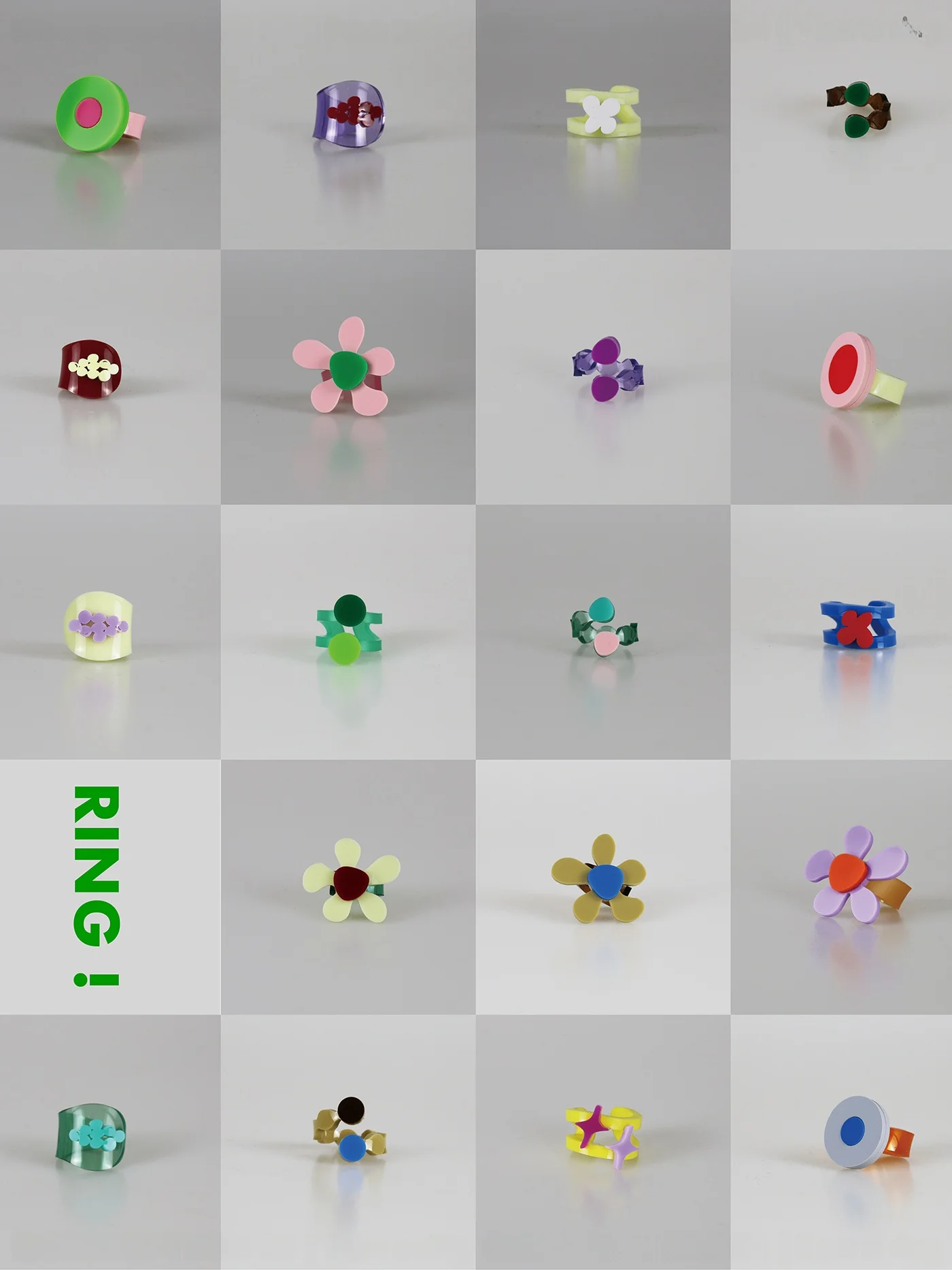 Green Field Oddgreen | ss Новое акриловое кольцо ручной работы Цвет Розовый Зеленый Синий