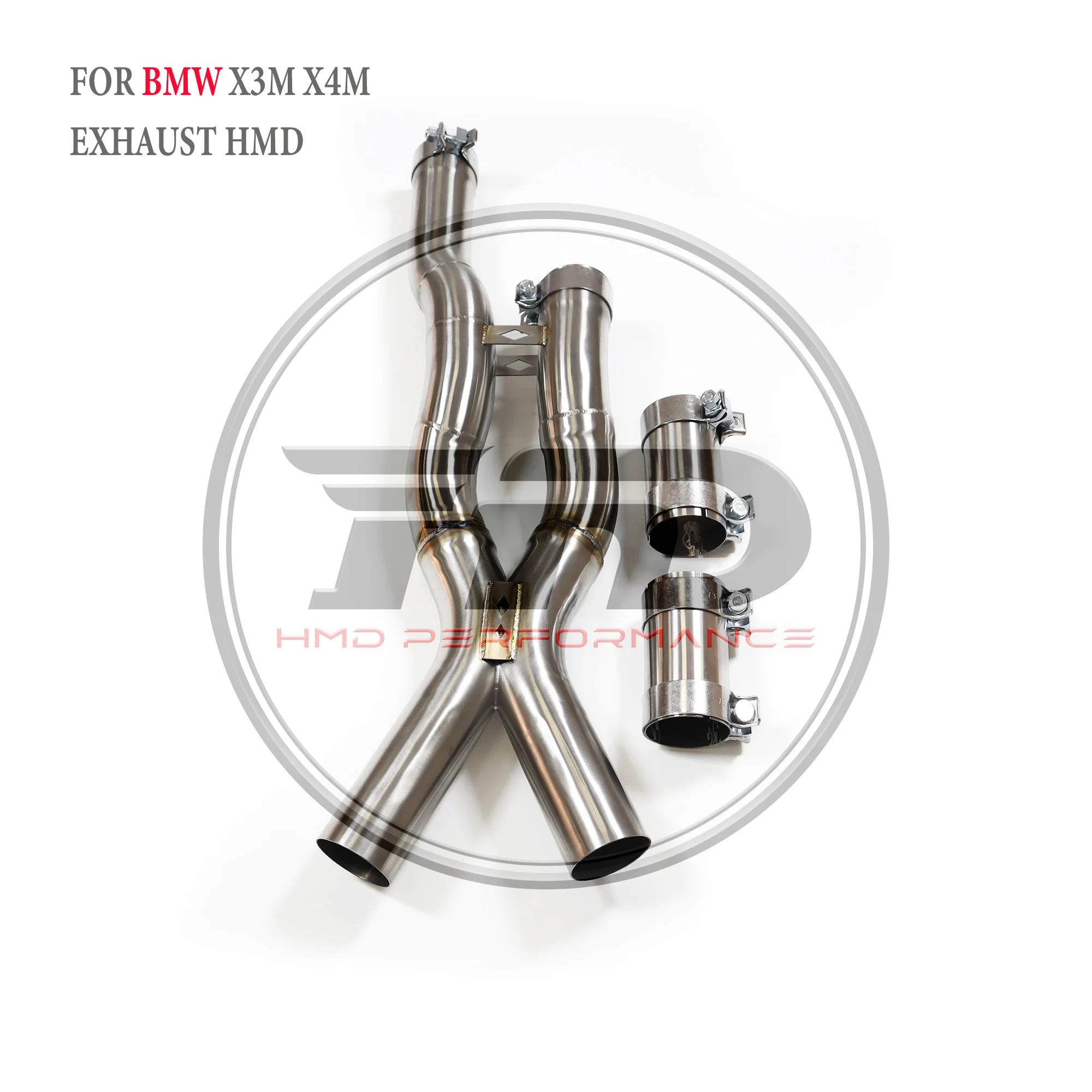 

HMD Stainless Steel Exhaust System Middle Pipe for BMW X3M X4M F97 F98 2019+ 2.75" X Tube Delete Resonator