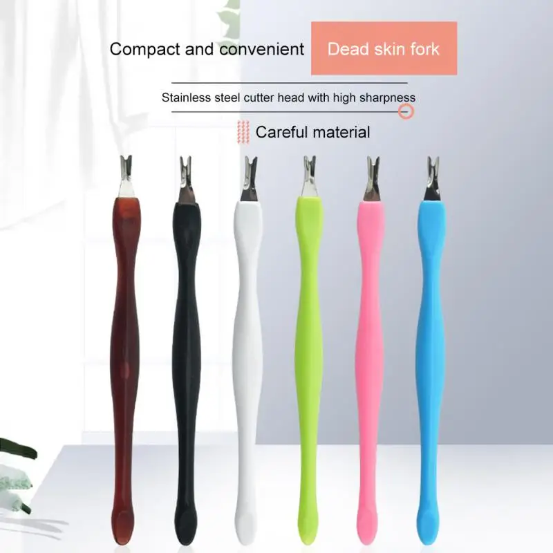 

5pcs Nail Dead Skin Remover Nail Art Fork Cuticle Remover Pusher Trimmer Stainless Steel Pedicure Nails Care Nail Tools Colorful