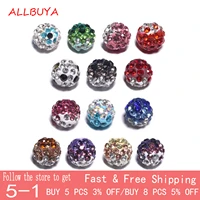 10mm mixed colors micro pave rhinestone crystal ball beads spacer beads for jewelry making diy bracelet earrings accessories