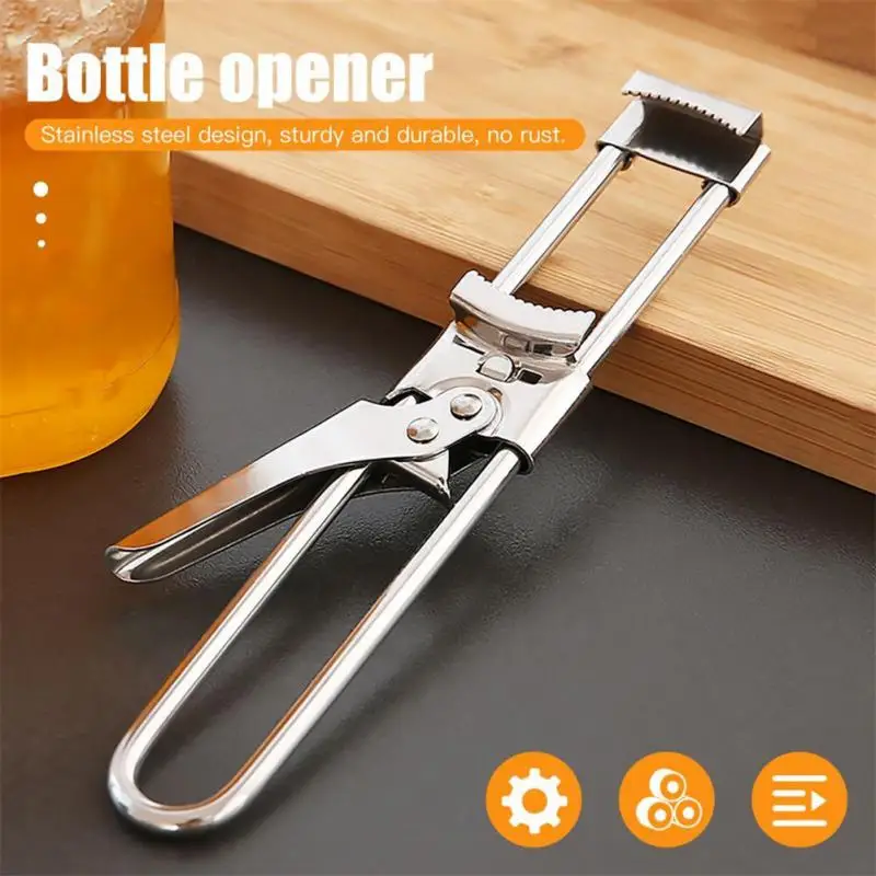 

Adjustable Multi-Function Bottle Cap Opener Stainless Steel Lids Off Jar Opener Labor-Saving Screw Can Opener For Kitchen Tools