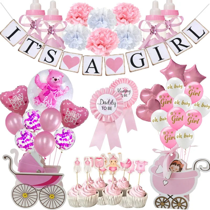

It's A Girl It's A Boy Banner Baby Shower Girl Boy Bear Balloons Gender Reveal Oh Baby Kids Birthday Party Decorations Supplies