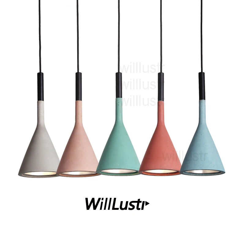 Ручная работа Подвесная лампа из цемента Бетонный светильник для ресторана, отеля, кухни, столовой, прикроватной тумбочки, кафе, магазина. Потолочная люстра. Освещение.