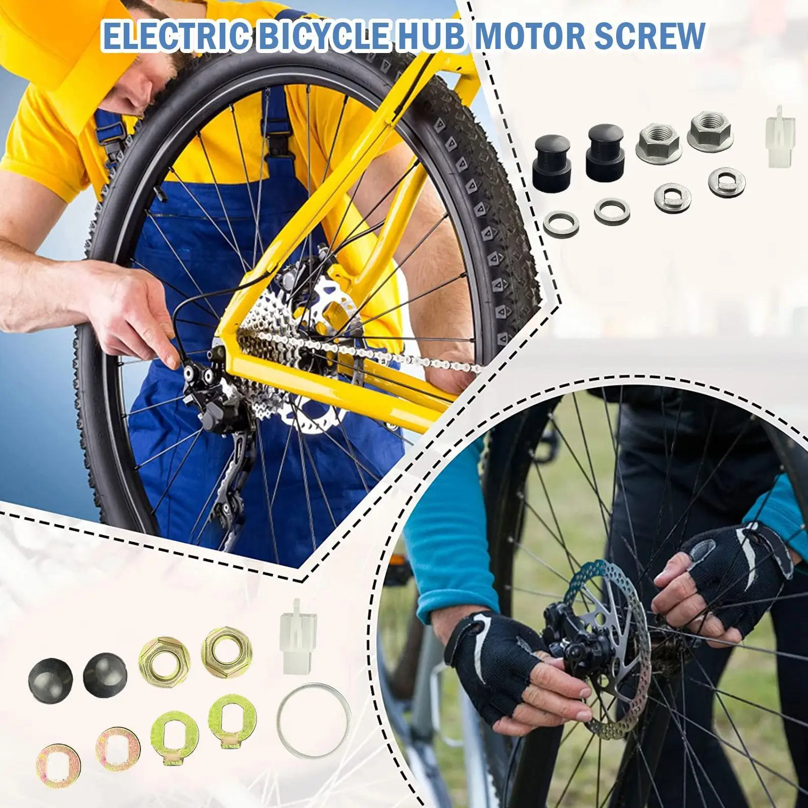 

1 Set Ebikes Screw Caps Washer / Spacer / Nut Cover Electric Bicycle Axle Hub Lock for For 500w-5000w Motors Bike Accessories
