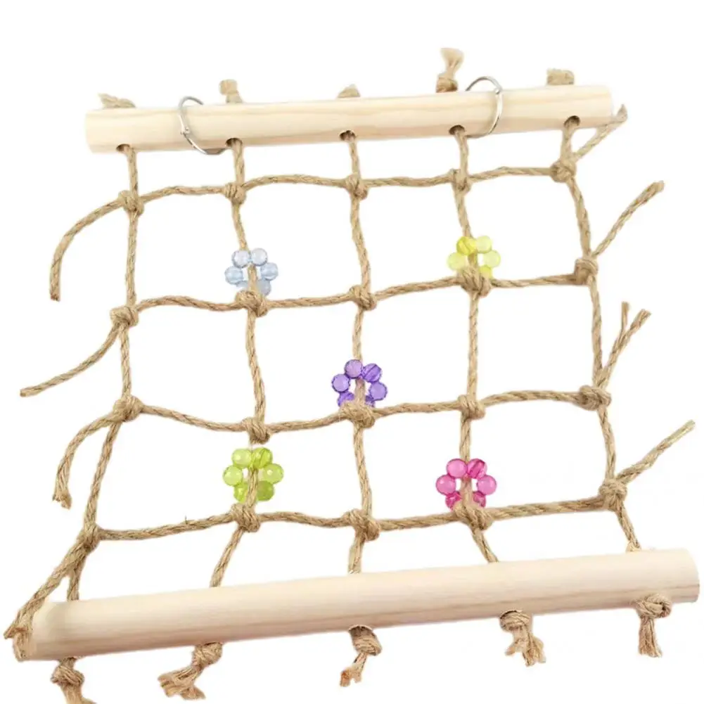 

Привлекательная сетка для подъема птиц, изысканная льняная веревка, качели для птиц, прочная сетка для подъема птиц против царапин