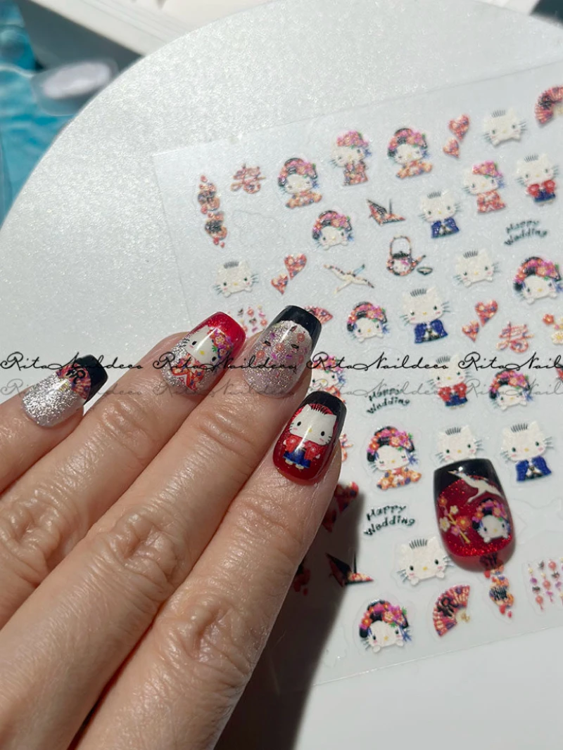 Наклейка для ногтей с рисунком HelloKitty Sanrio пиксельная мелодия мозаика Куроми аниме