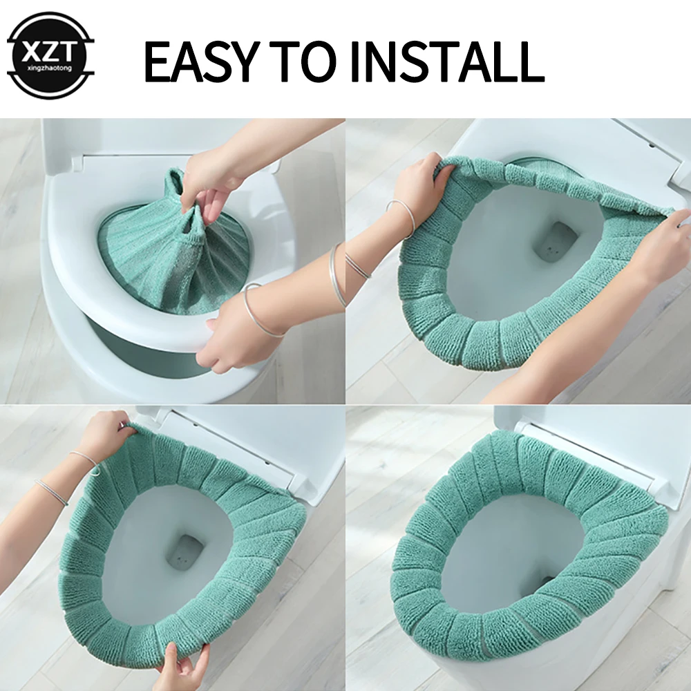 

Thickened Toilet Cushion Winter Soft Washable Common Nordic Toilet Seat Pads Household Bathroom Lavatory Cover Warm Set Pedestal