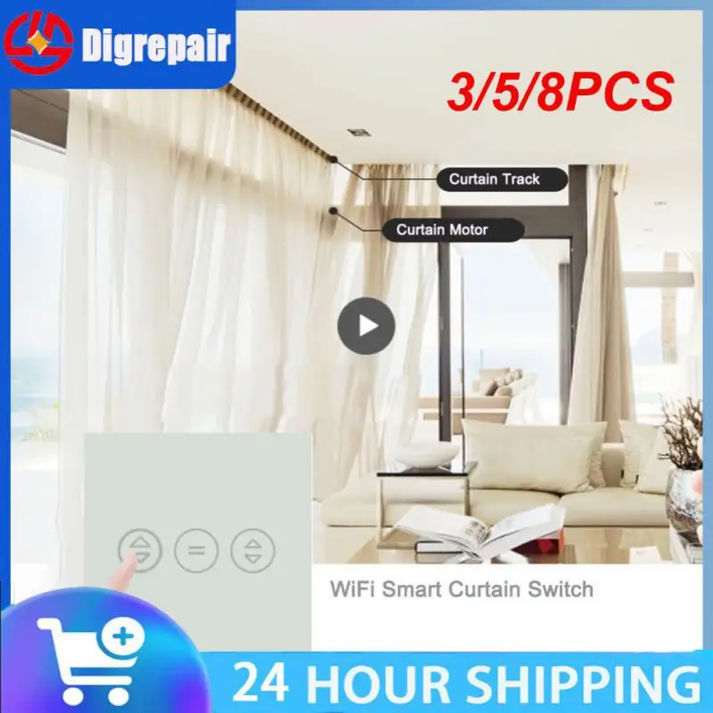 

3/5/8PCS Tuya Touch Curtain Switch 100-240 V Led Backlight Wifi Smart Switch 10a App Control Smart Home Smart Life