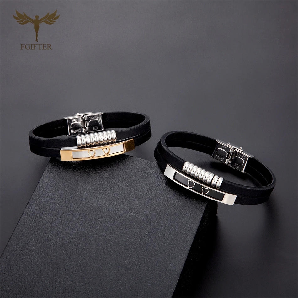 Браслет Силиконовый двухслойный моющийся из нержавеющей стали