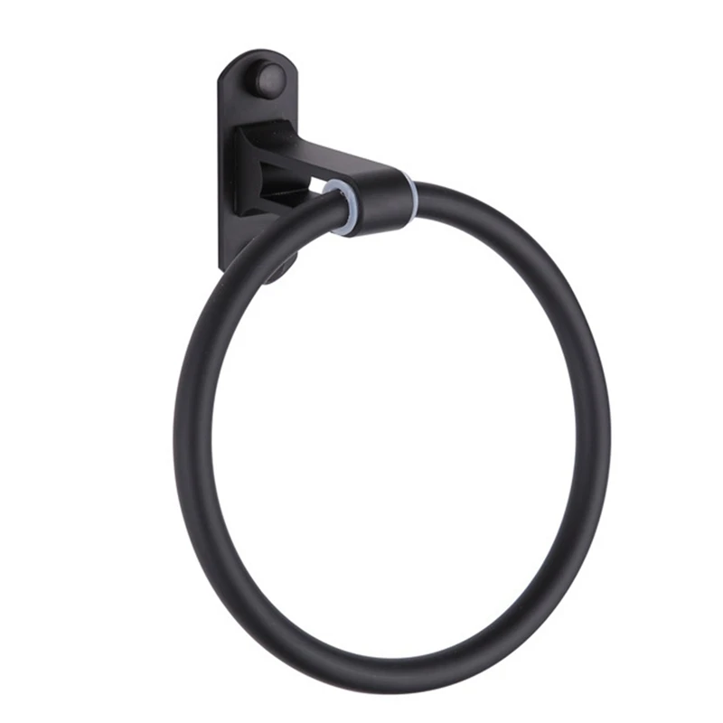 

Black Towel Rack Bathroom Towel Ring Towel Rack Wall Mounted Round Towel Ring